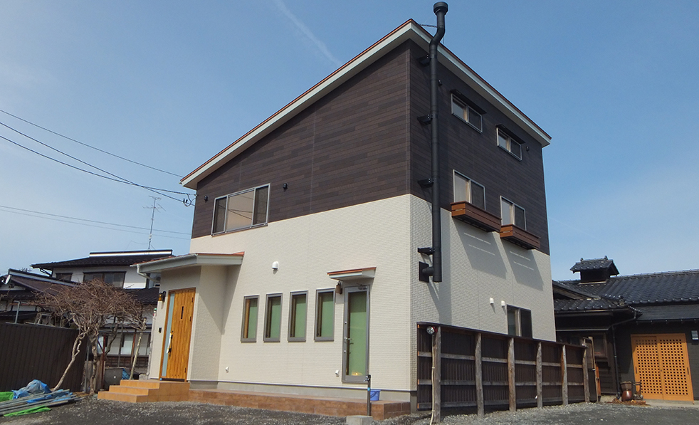 薪ストーブのあるお洒落な家